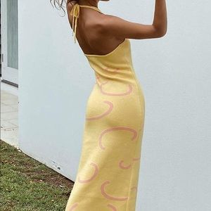 House of Sunny Dupe Abstract Halter Dress